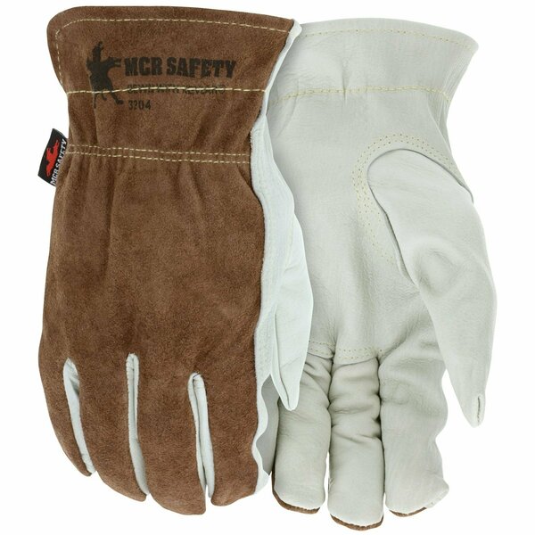 Mcr Safety Gloves, Cow Grain Drvr/Split Back Kevlar Lined. XXL, 12PK 3204KXXL